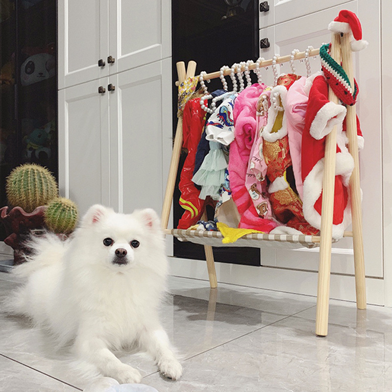 寵物專屬衣柜 實木落地展示架，打造萌寵時尚收納空間